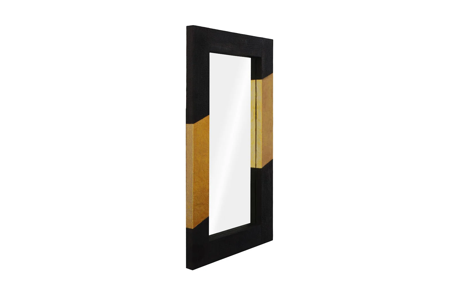 Phillips Collection Scorched Mirror, Rectangle, Black and Gold Leaf - Image 2