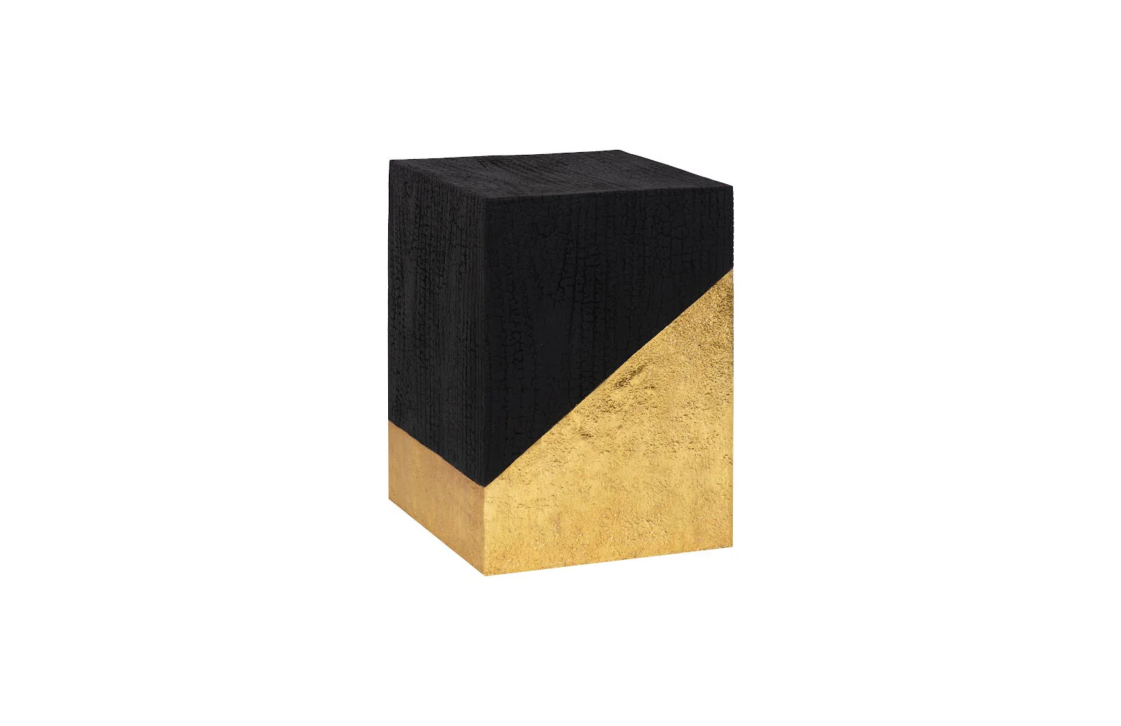 Phillips Collection Scorched Side Table, Black and Gold Leaf