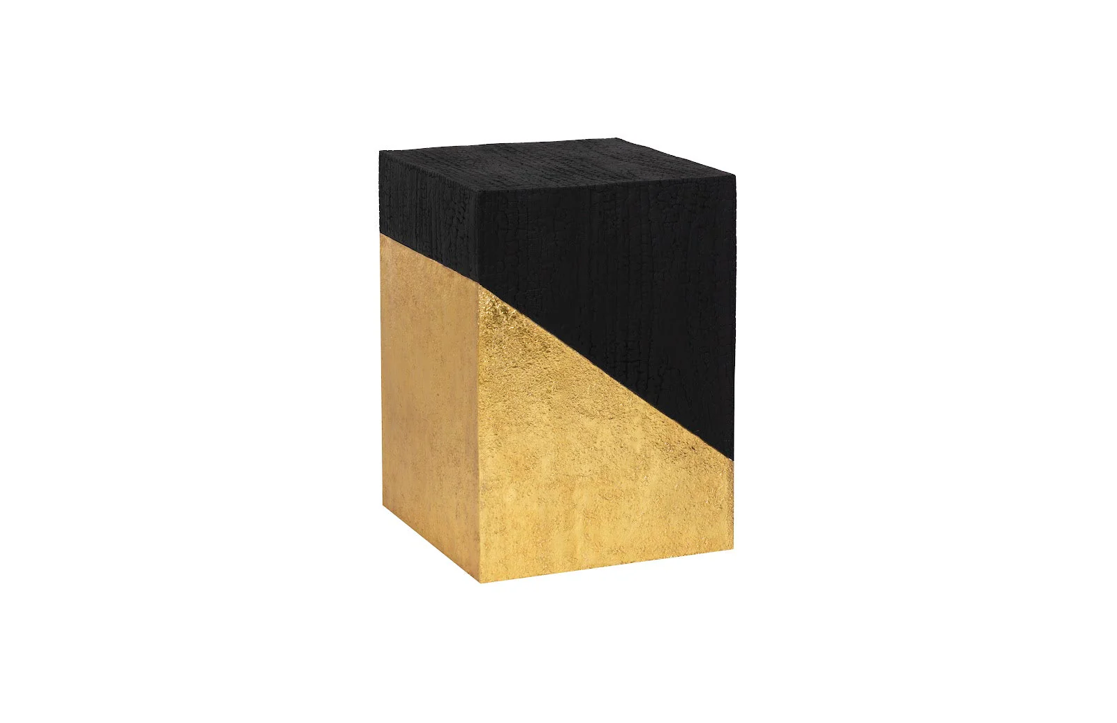 Phillips Collection Scorched Side Table, Black and Gold Leaf - Image 3
