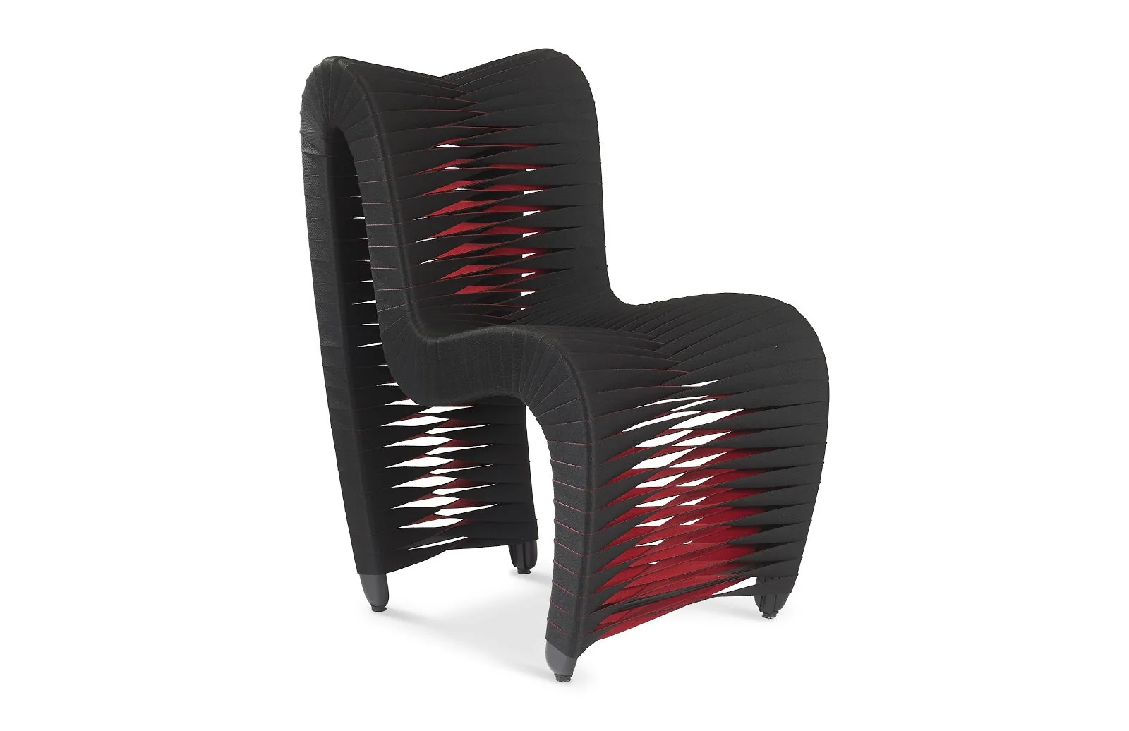 Phillips Collection Seat Belt Dining Chair, Black/Red