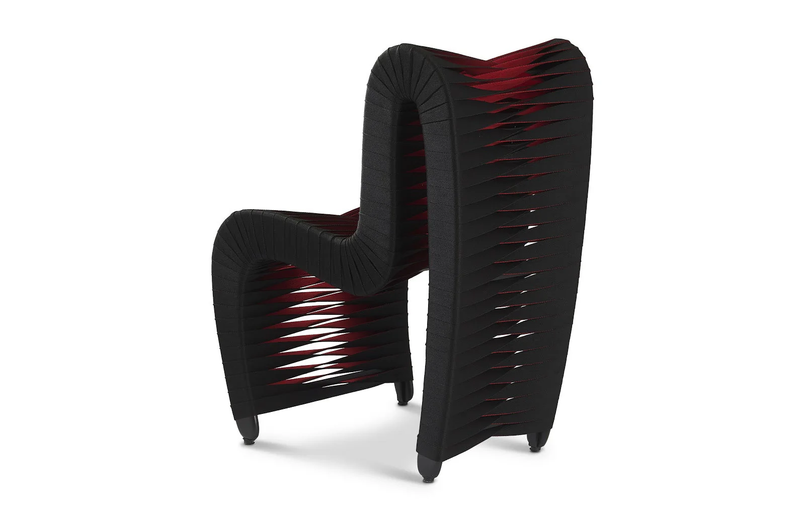 Phillips Collection Seat Belt Dining Chair, Black/Red - Image 3