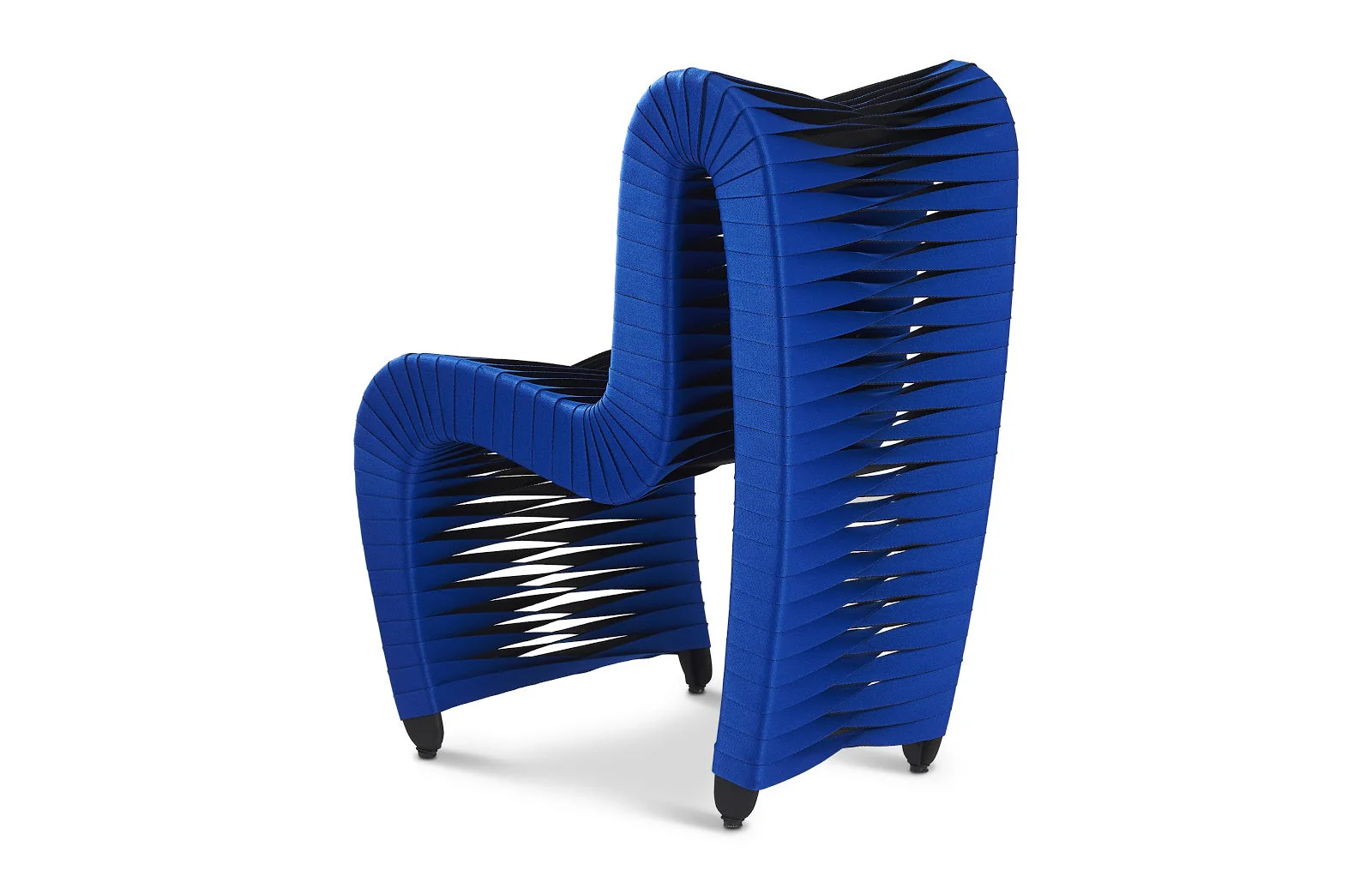 Phillips Collection Seat Belt Dining Chair, Blue/Black - Image 4