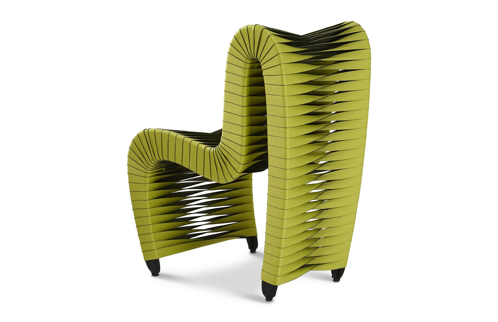 Phillips Collection Seat Belt Dining Chair, Green - Image 2