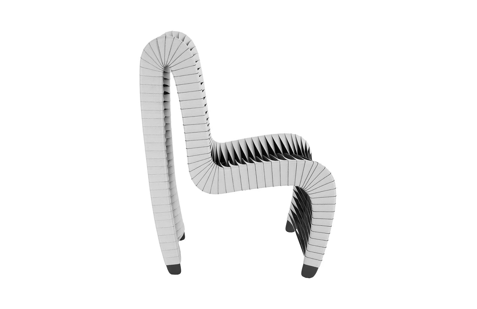 Phillips Collection Seat Belt Dining Chair, High Back Gray/Black - Image 3