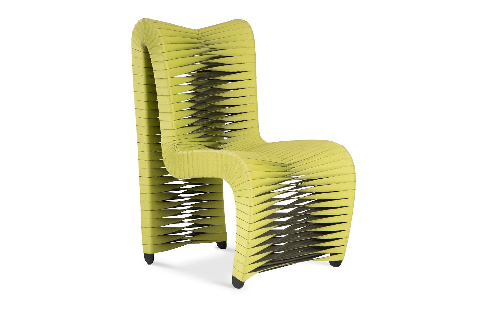 Phillips Collection Seat Belt Dining Chair, High Back, Green/Black