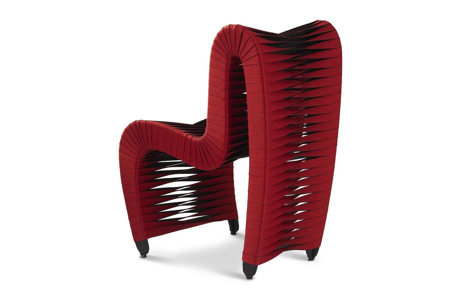 Phillips Collection Seat Belt Dining Chair, Red/Black - Image 3