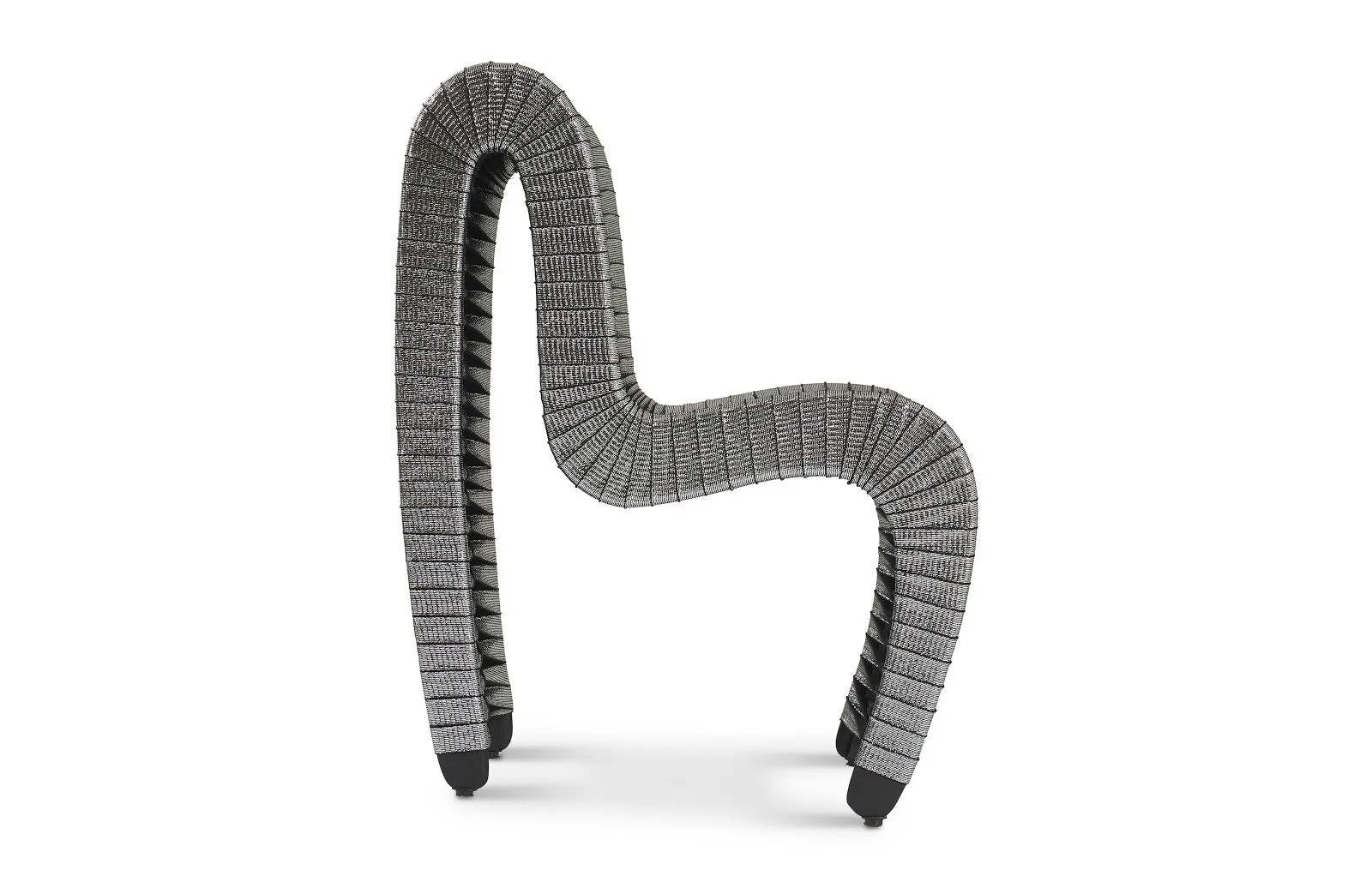Phillips Collection Seat Belt Dining Chair, Silver, Metallic - Image 3