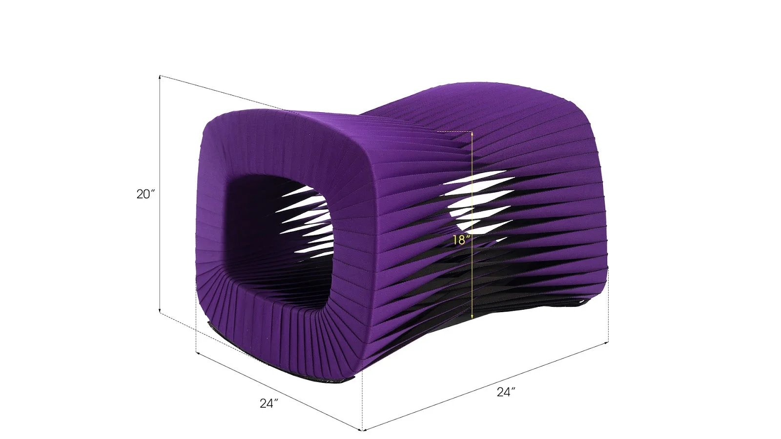 Phillips Collection Seat Belt Ottoman, Purple - Image 2