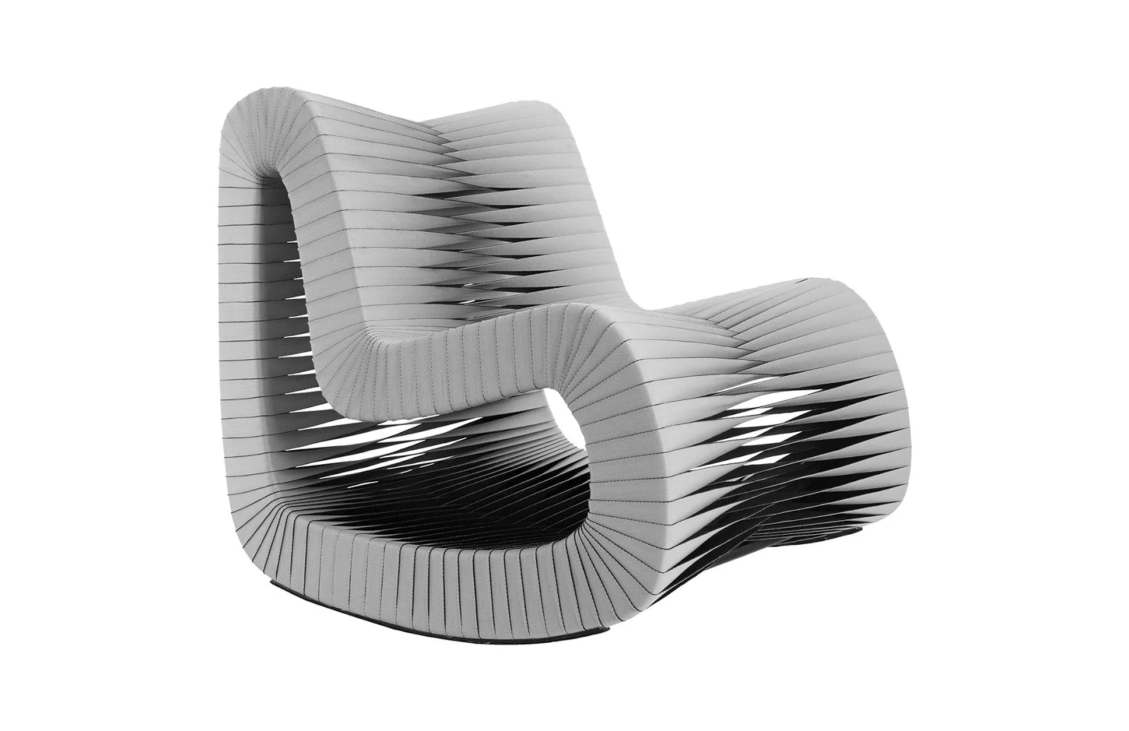 Phillips Collection Seat Belt Rocking Chair, Gray/Black