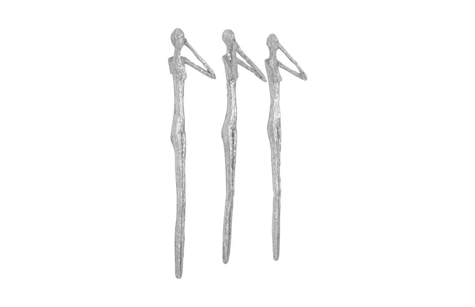 Phillips Collection See,Hear,Speak no Evil Set of 3 Silver Leaf, Silver Leaf, Set Of 3 - Image 2