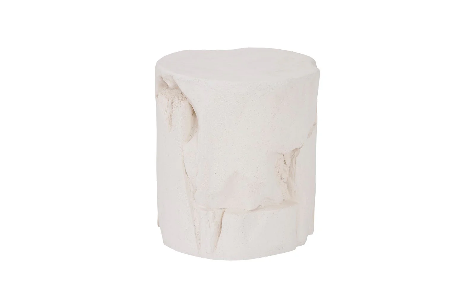 Phillips Collection Slice Stool, Round, White Stone - Image 3