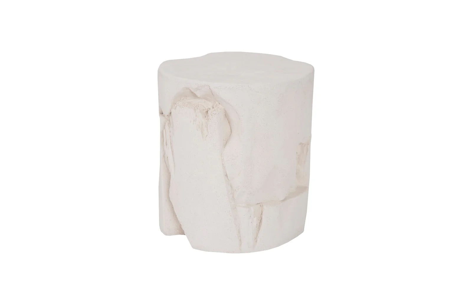 Phillips Collection Slice Stool, Round, White Stone - Image 5