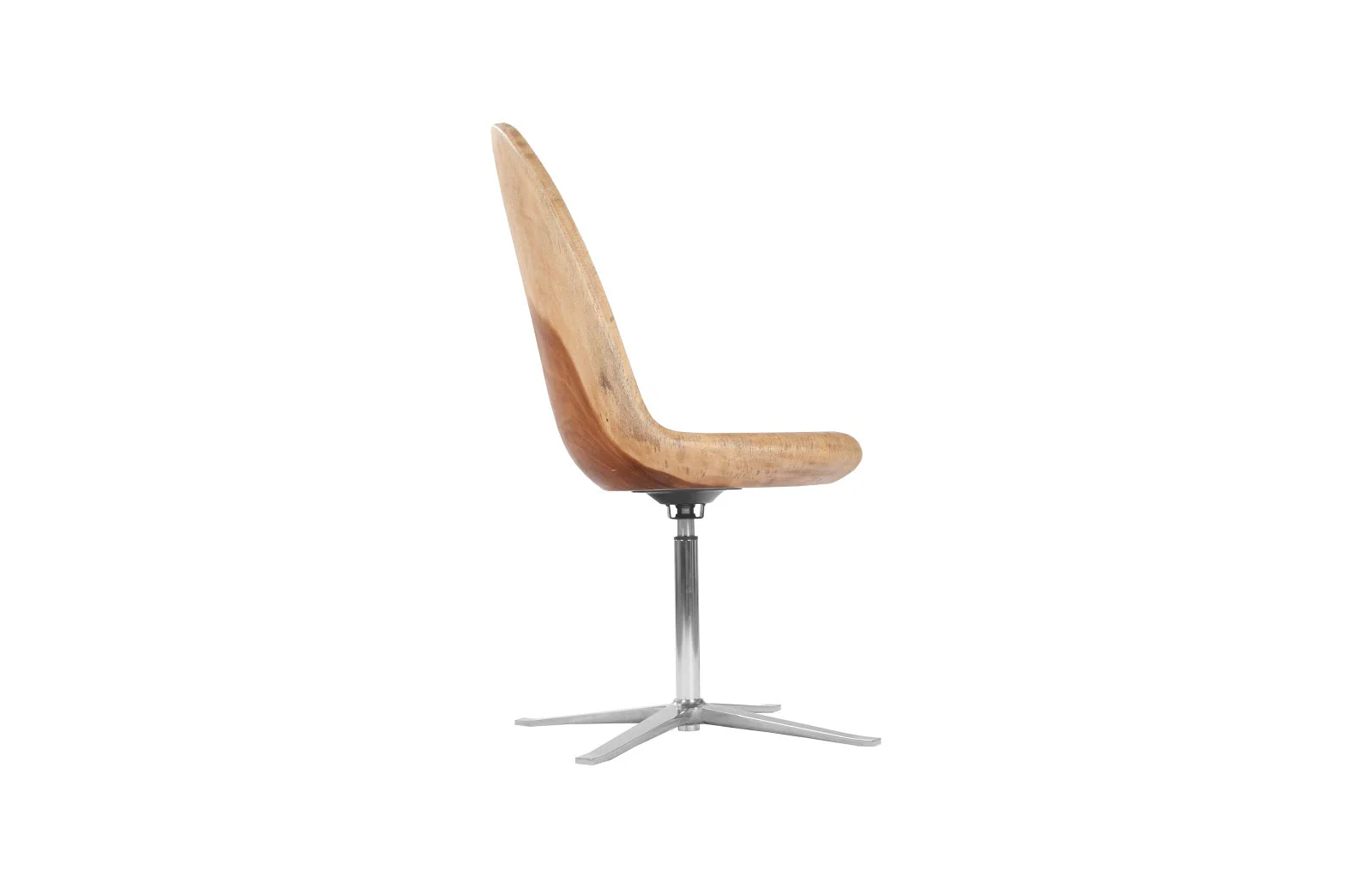 Phillips Collection Smoothed Swivel Chair, Chamcha Wood, Stainless Steel Base - Image 3