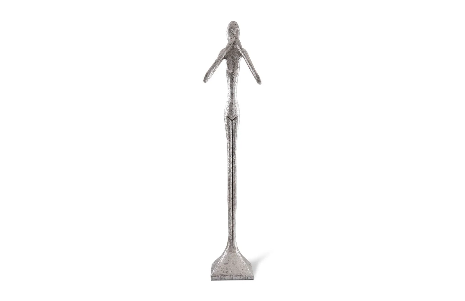 Phillips Collection Speak No Evil Slender Sculpture, Large, Resin, Silver Leaf
