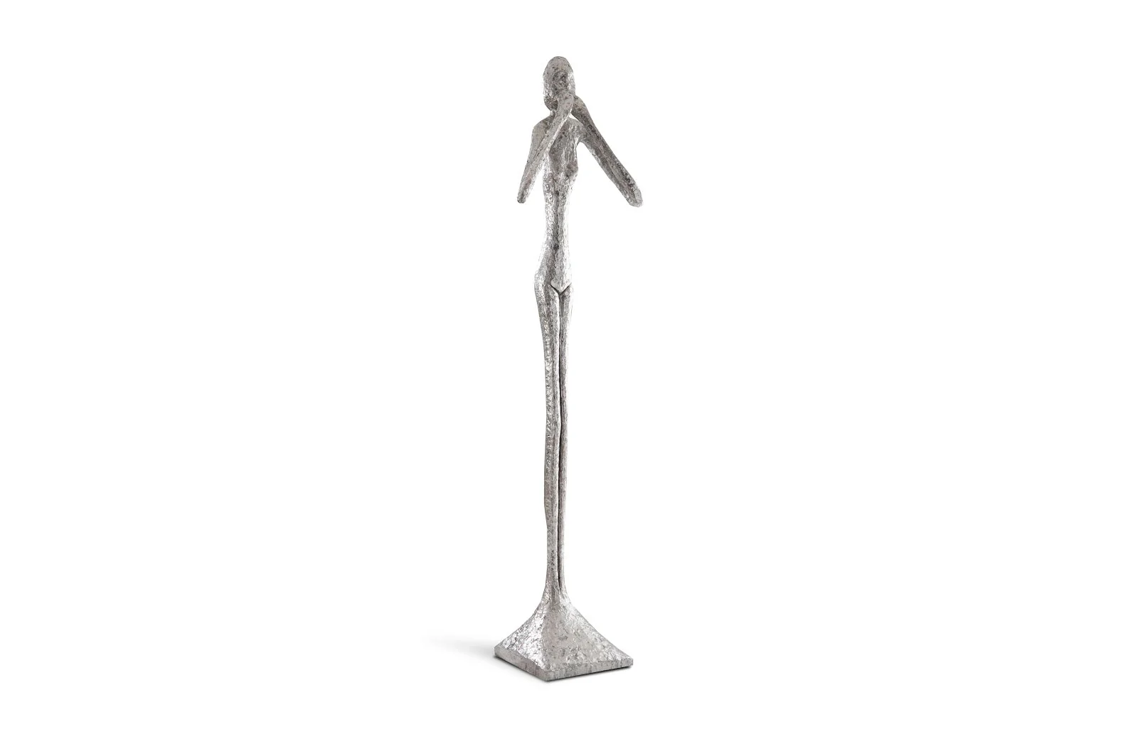 Phillips Collection Speak No Evil Slender Sculpture, Large, Resin, Silver Leaf - Image 3