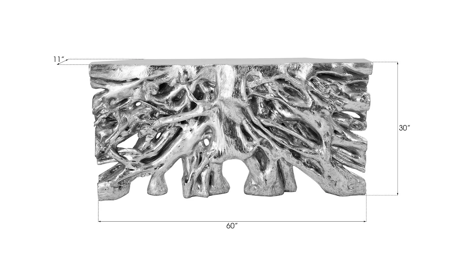 Phillips Collection Square Root Console Table, Silver Leaf - Image 7