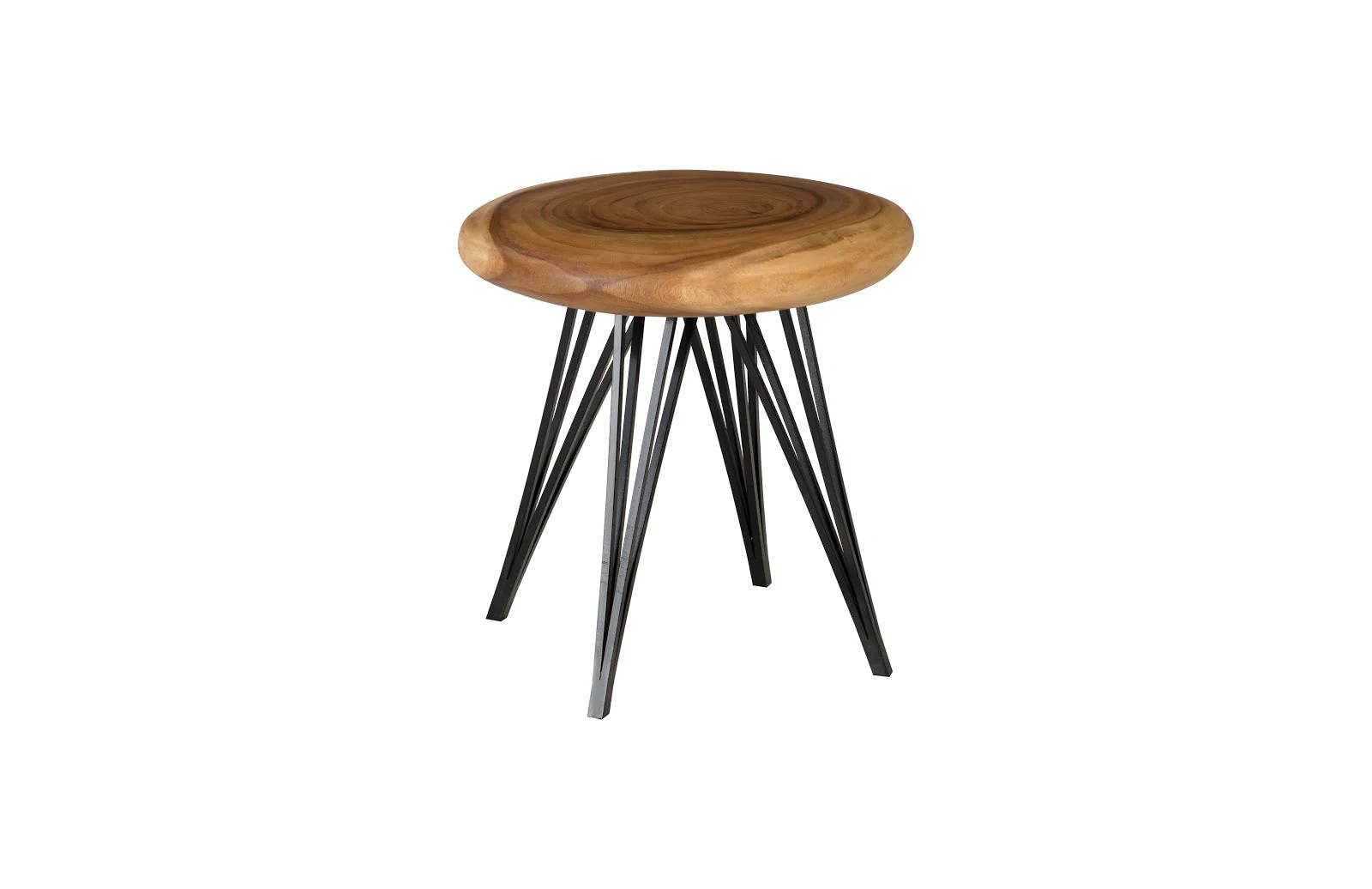 Phillips Collection String Stool on Black Metal Legs, Natural
