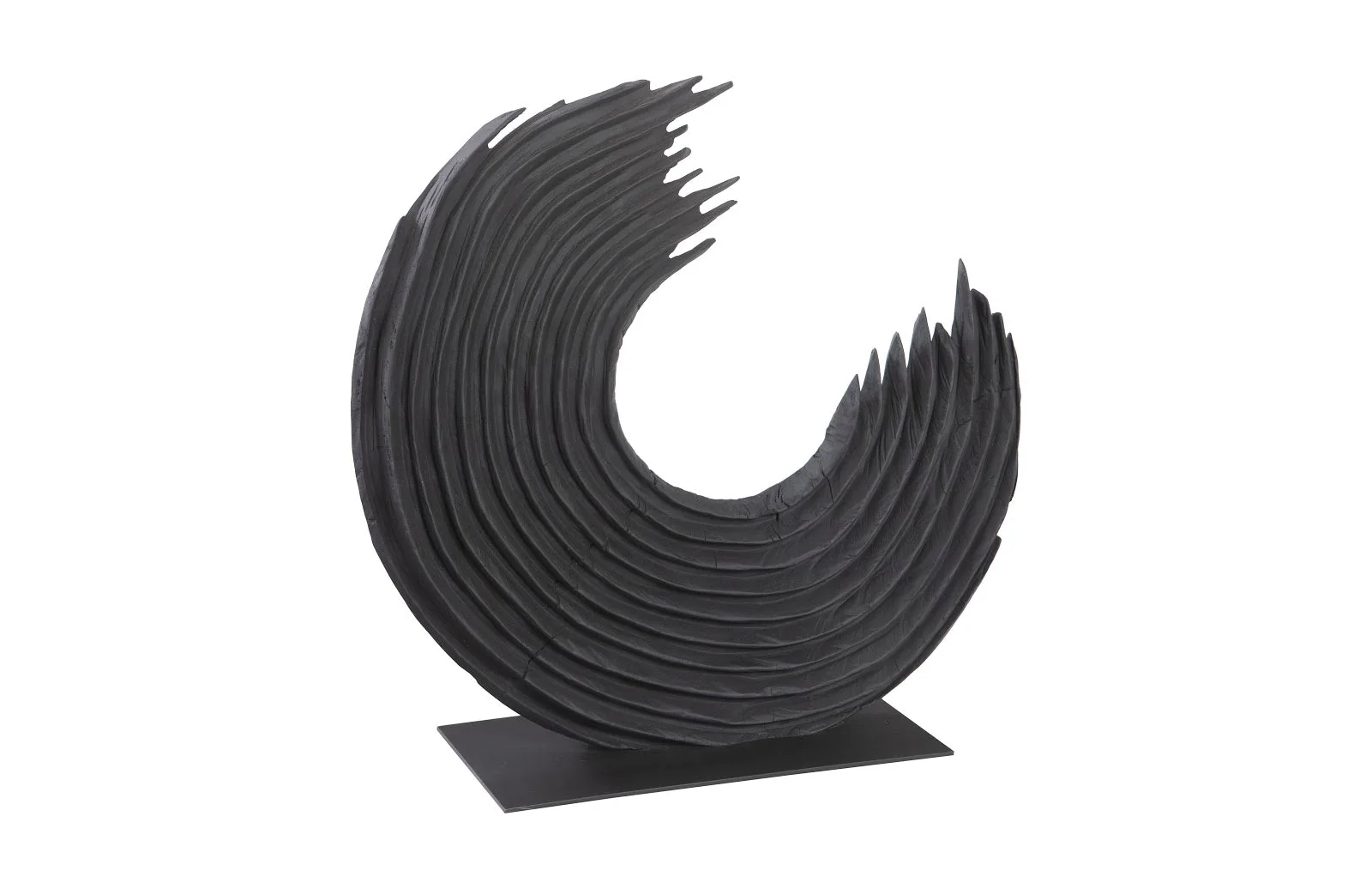 Phillips Collection Swoop Tabletop Sculpture, Black Wood, Small