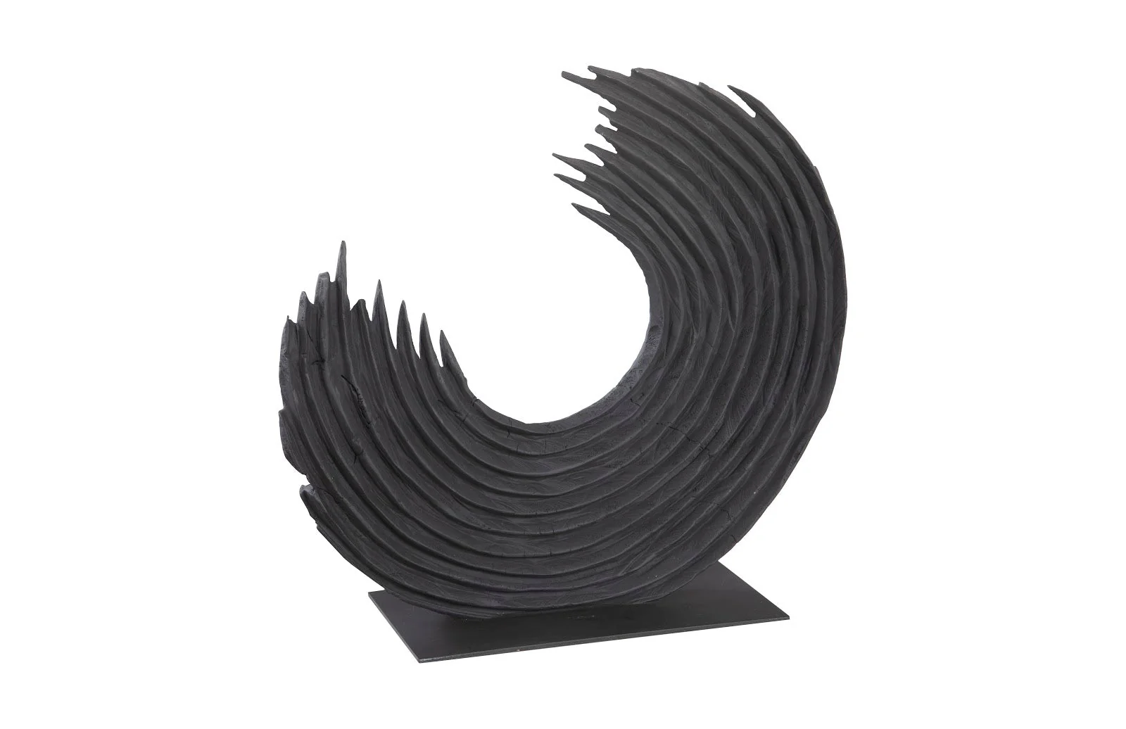 Phillips Collection Swoop Tabletop Sculpture, Black Wood, Small - Image 2