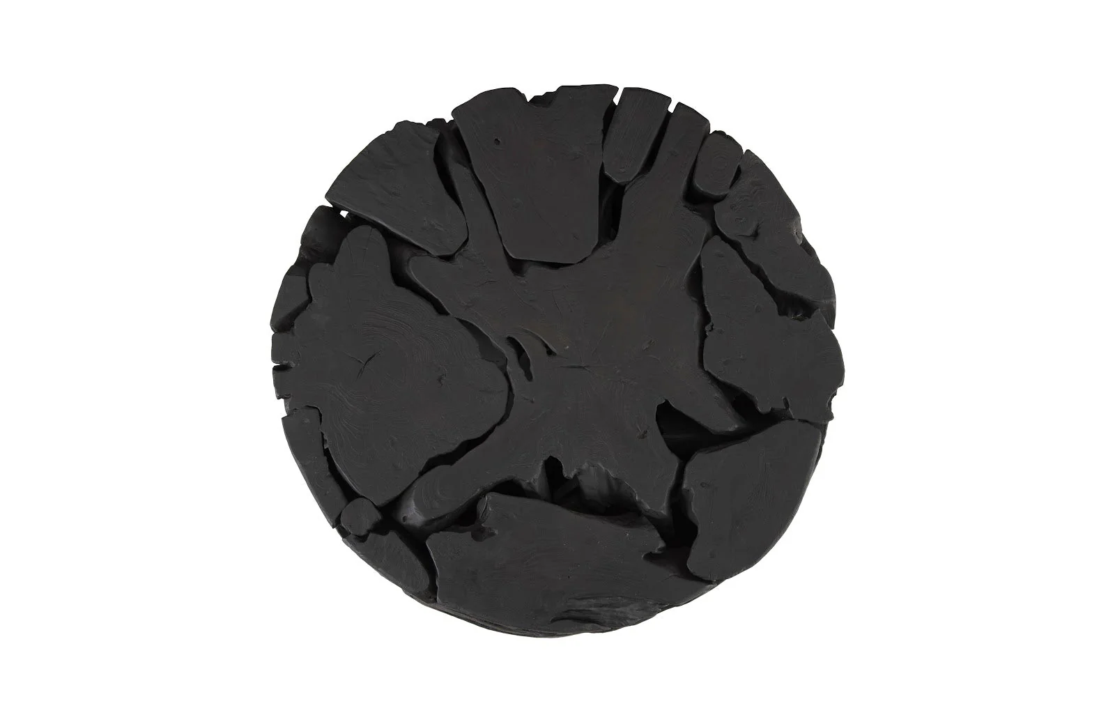 Phillips Collection Teak Chunk Round Coffee Table, Black - Image 2