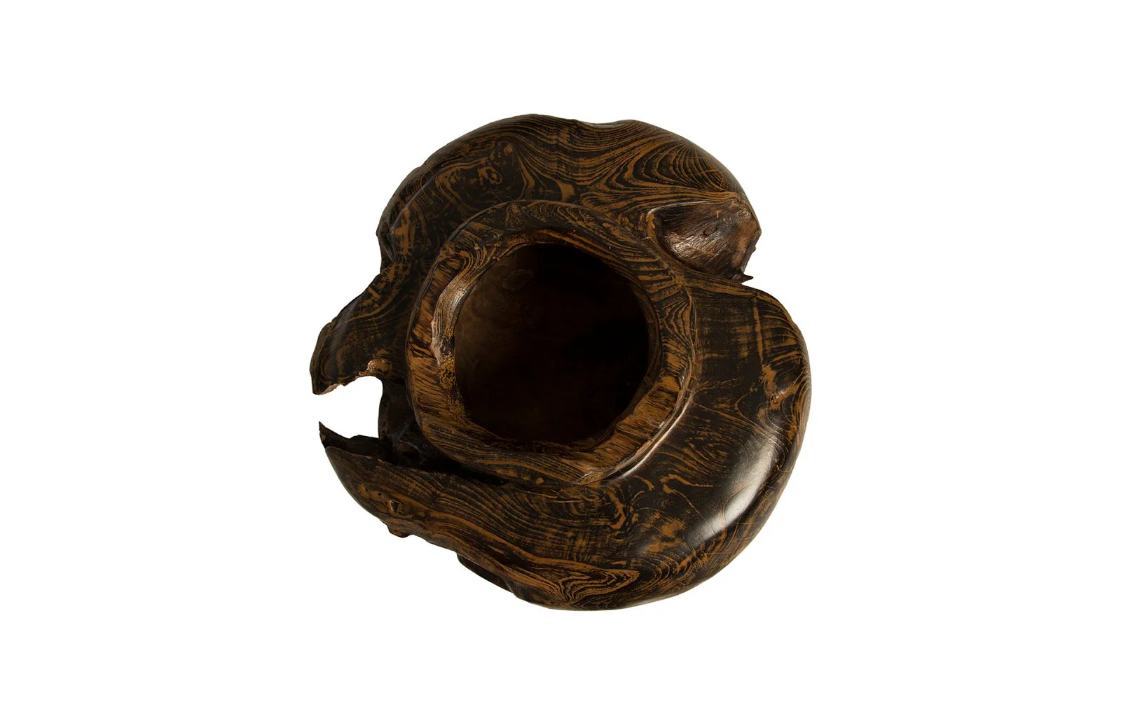 Phillips Collection Teak Planter, Black, Brown - Image 2