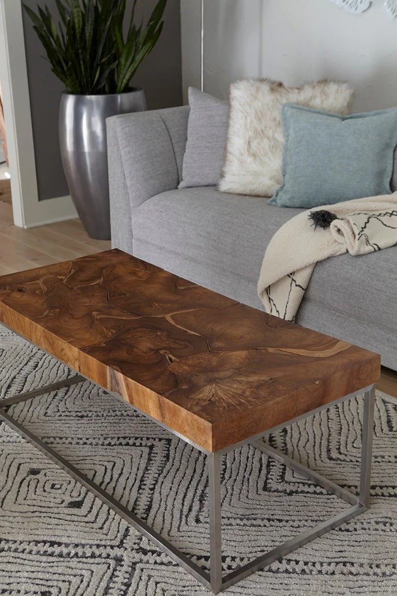 Phillips Collection Teak Puzzle Coffee Table - Image 2