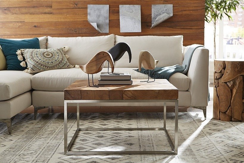 Phillips Collection Teak Puzzle Coffee Table - Image 2