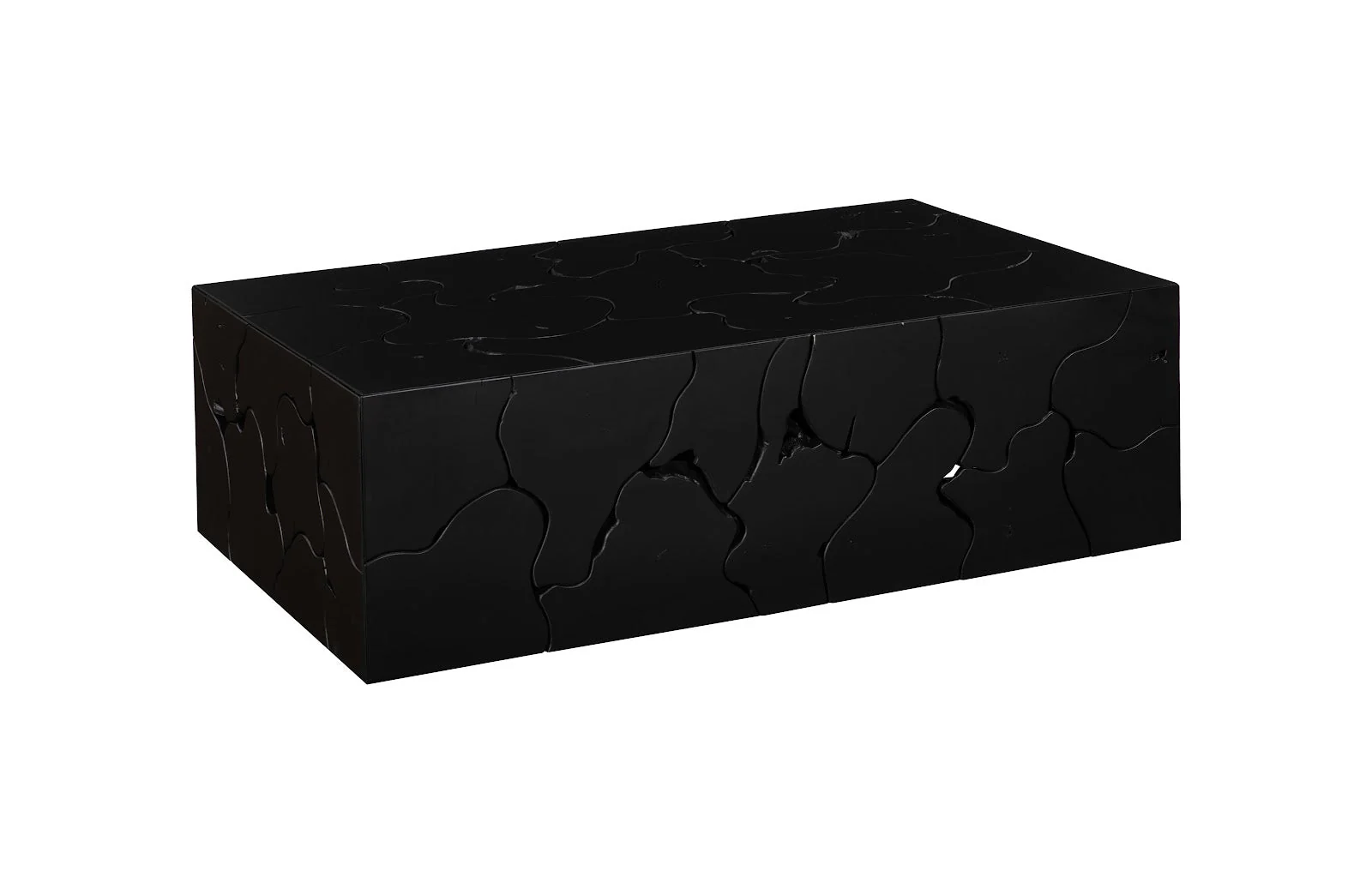 Phillips Collection Teak Slice Coffee Table, Rectangle, Black - Image 3