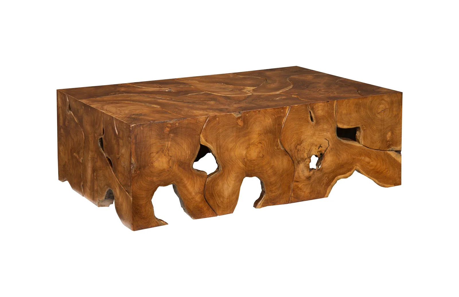 Phillips Collection Teak Slice Coffee Table, Rectangle