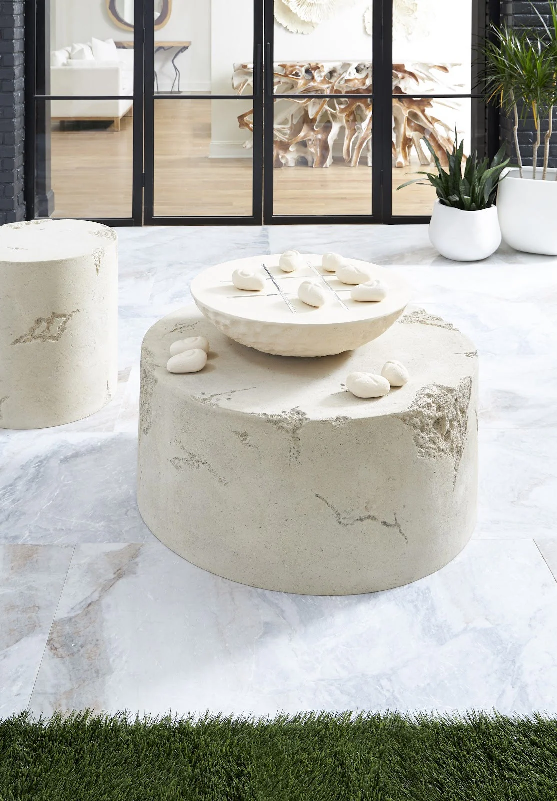 Phillips Collection Tic-Tac-Toe Stone, Large, Off-White - Image 7