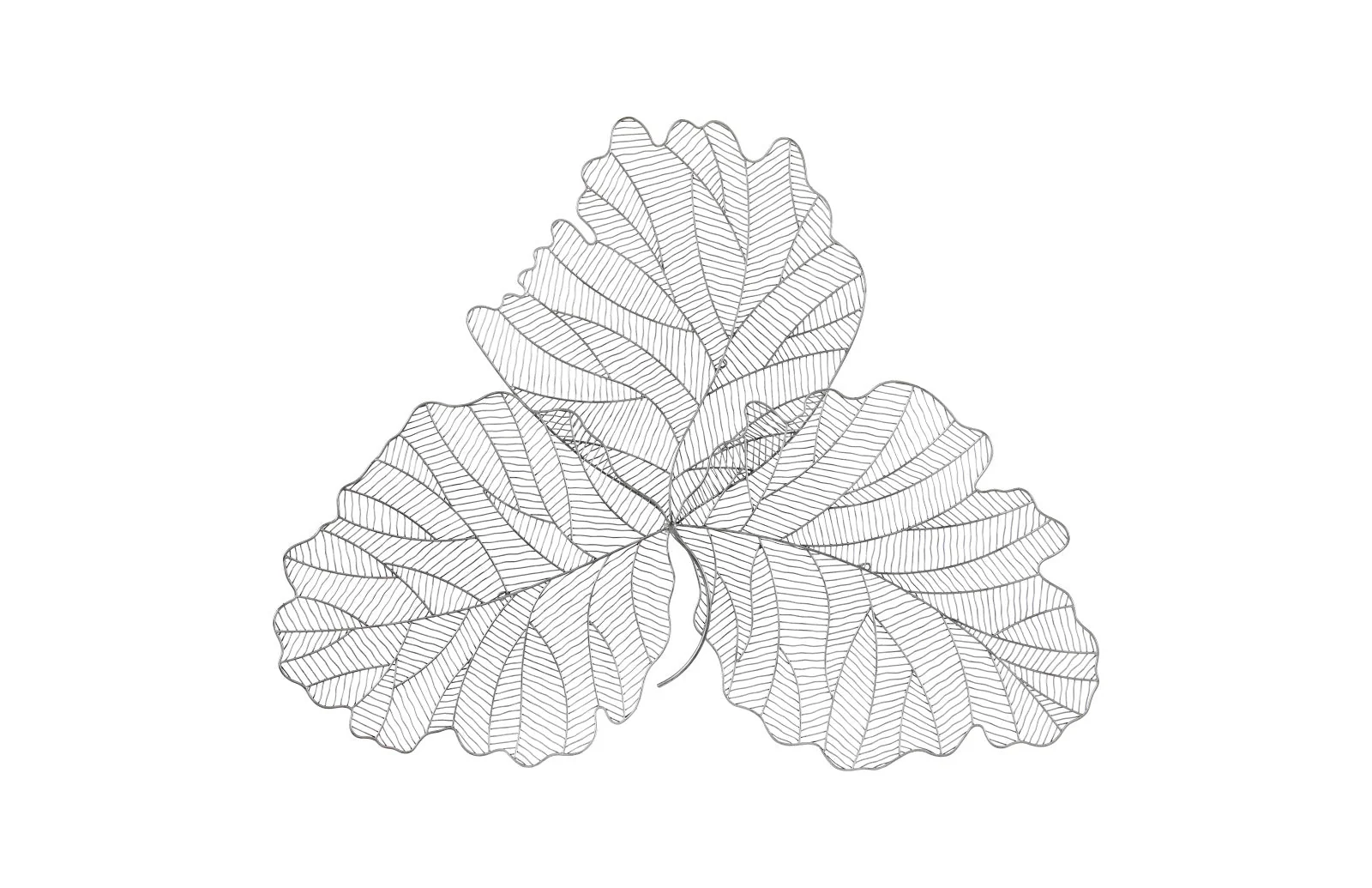 Phillips Collection Tri Leaf Wall Art, Large, Metal, Silver/Black