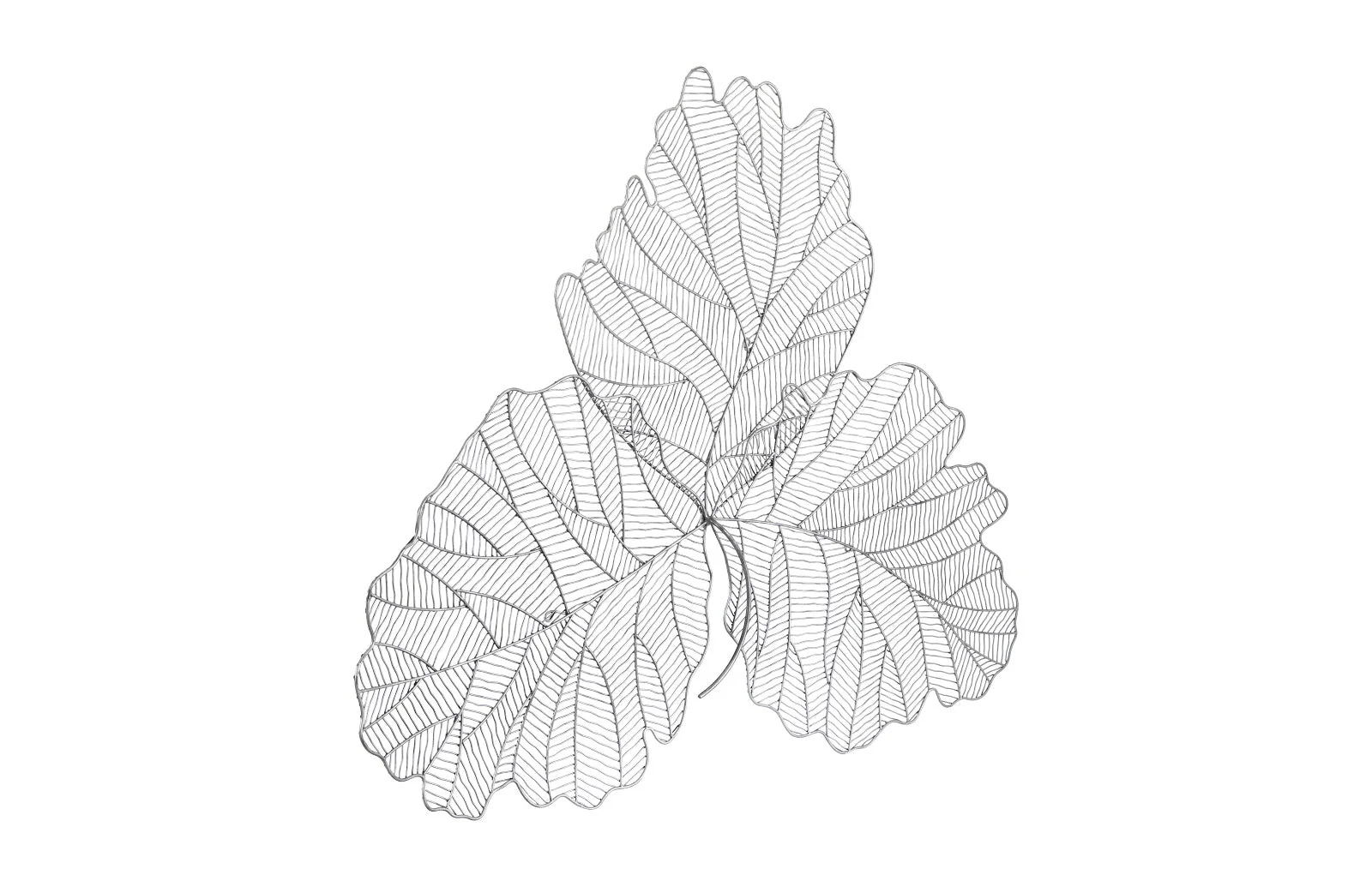 Phillips Collection Tri Leaf Wall Art, Large, Metal, Silver/Black - Image 3
