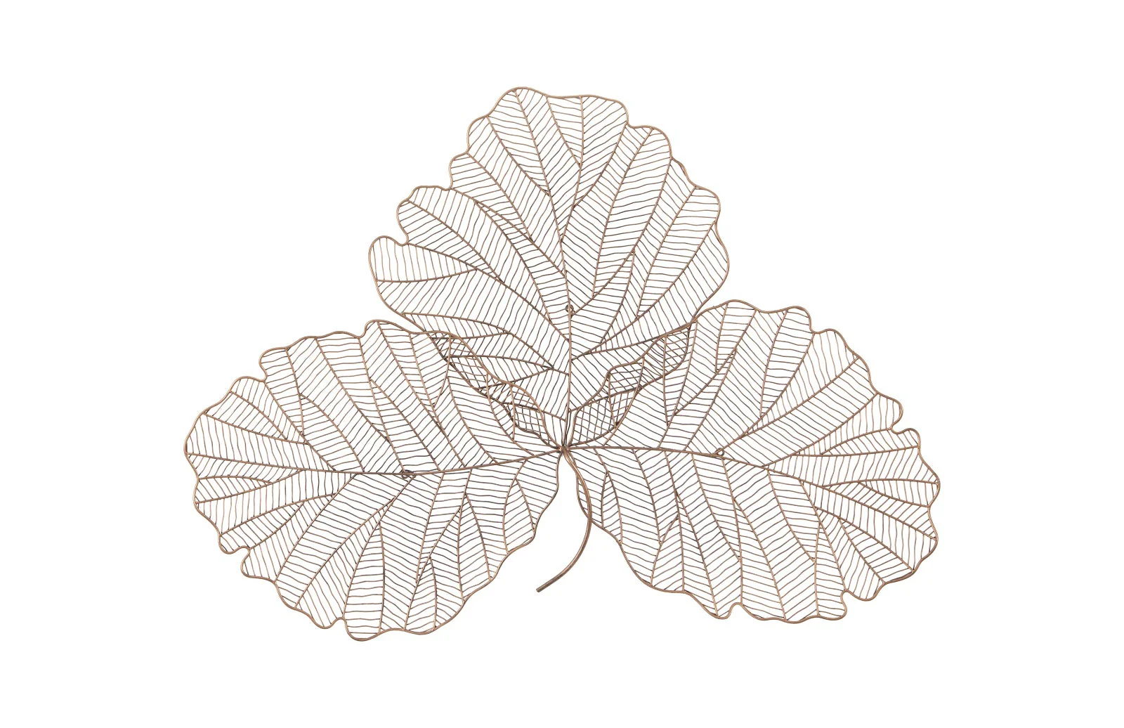 Phillips Collection Tri Leaf Wall Art, Medium, Metal, Copper/Black