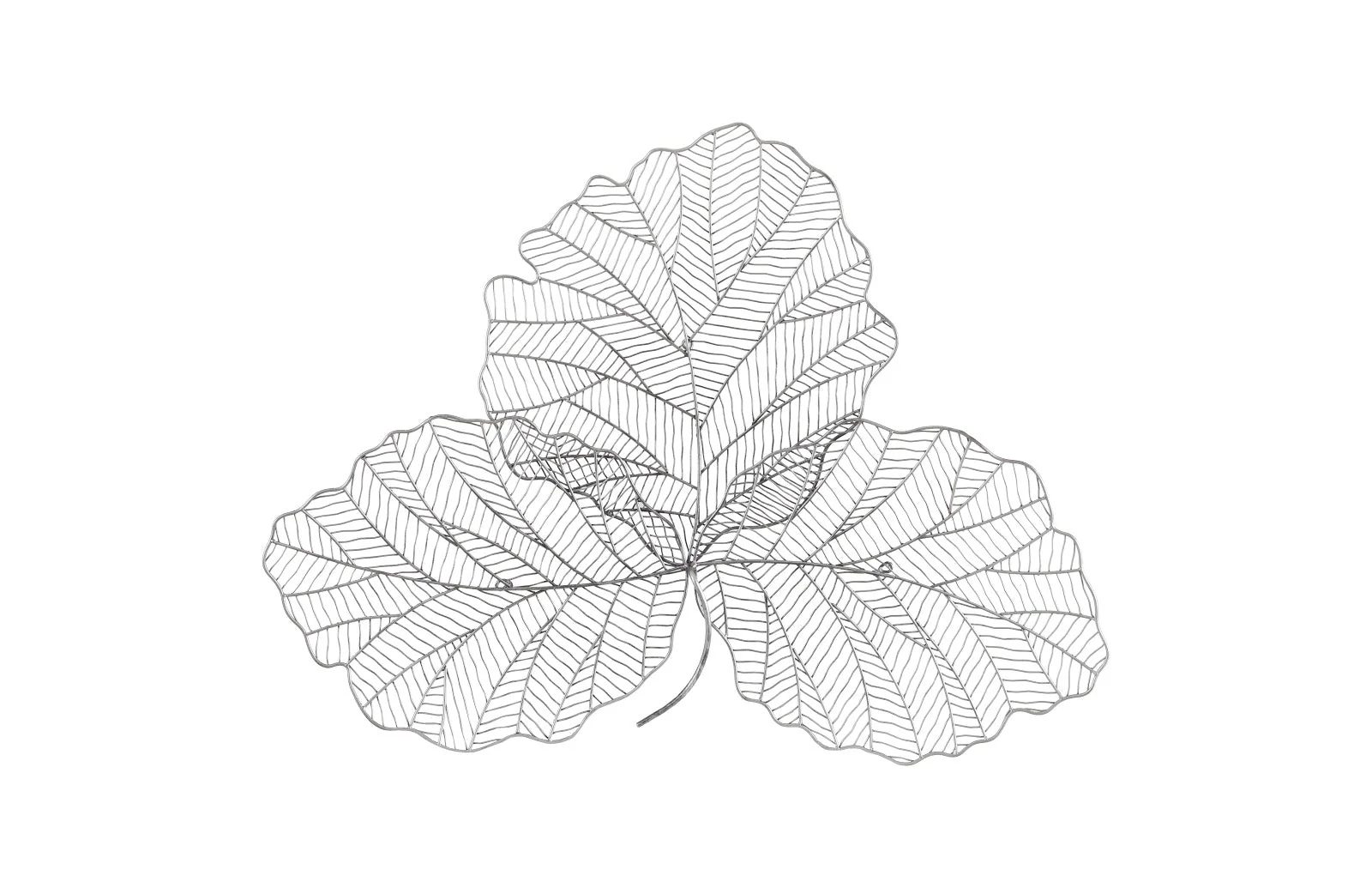 Phillips Collection Tri Leaf Wall Art, Small, Metal, Silver/Black