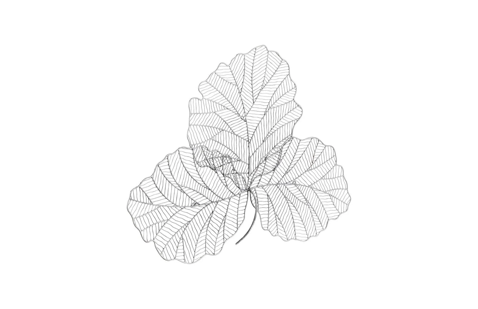 Phillips Collection Tri Leaf Wall Art, Small, Metal, Silver/Black - Image 3