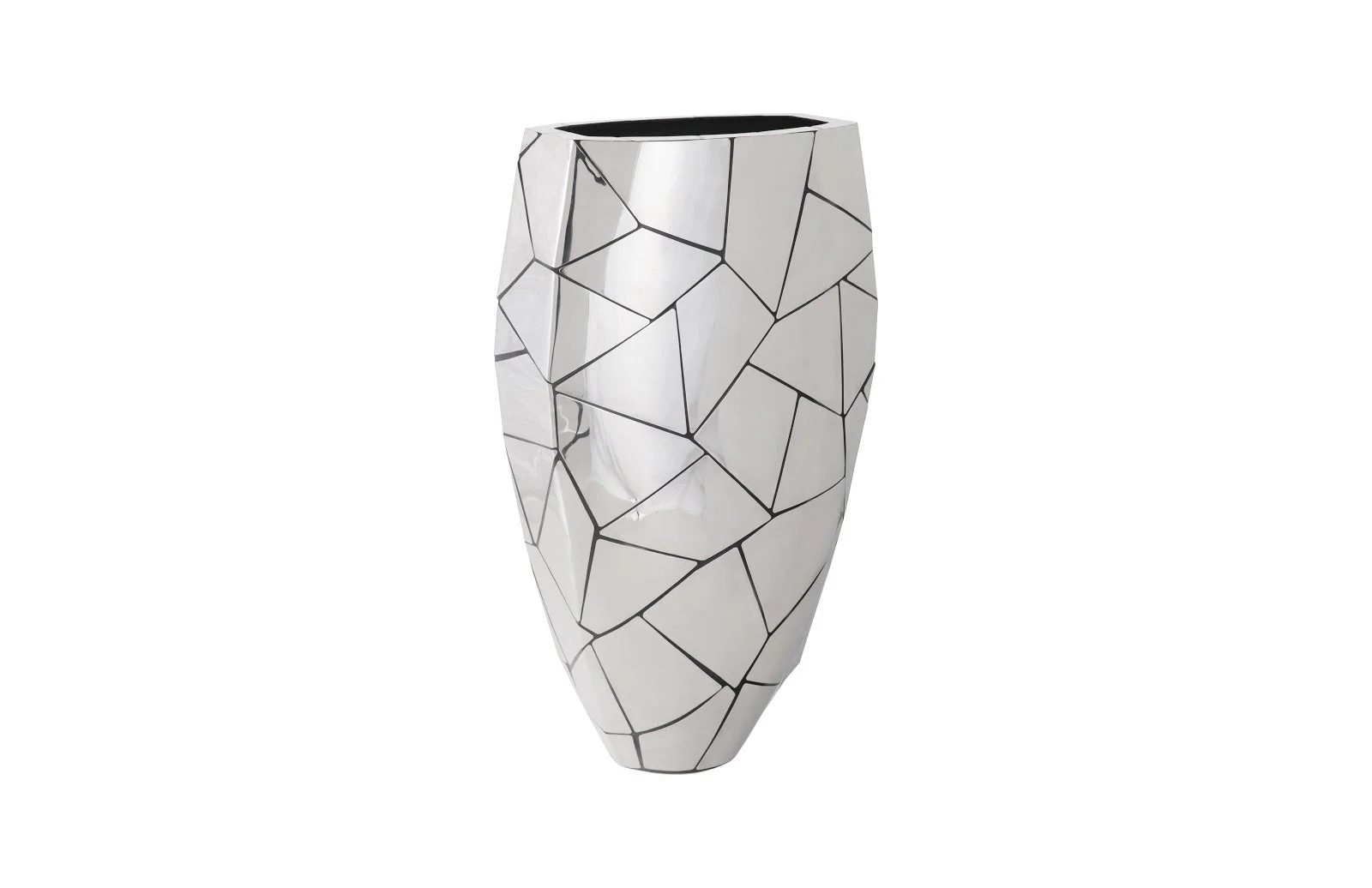 Phillips Collection Triangle Crazy Cut Planter, Large, Stainless Steel - CLOSEOUT