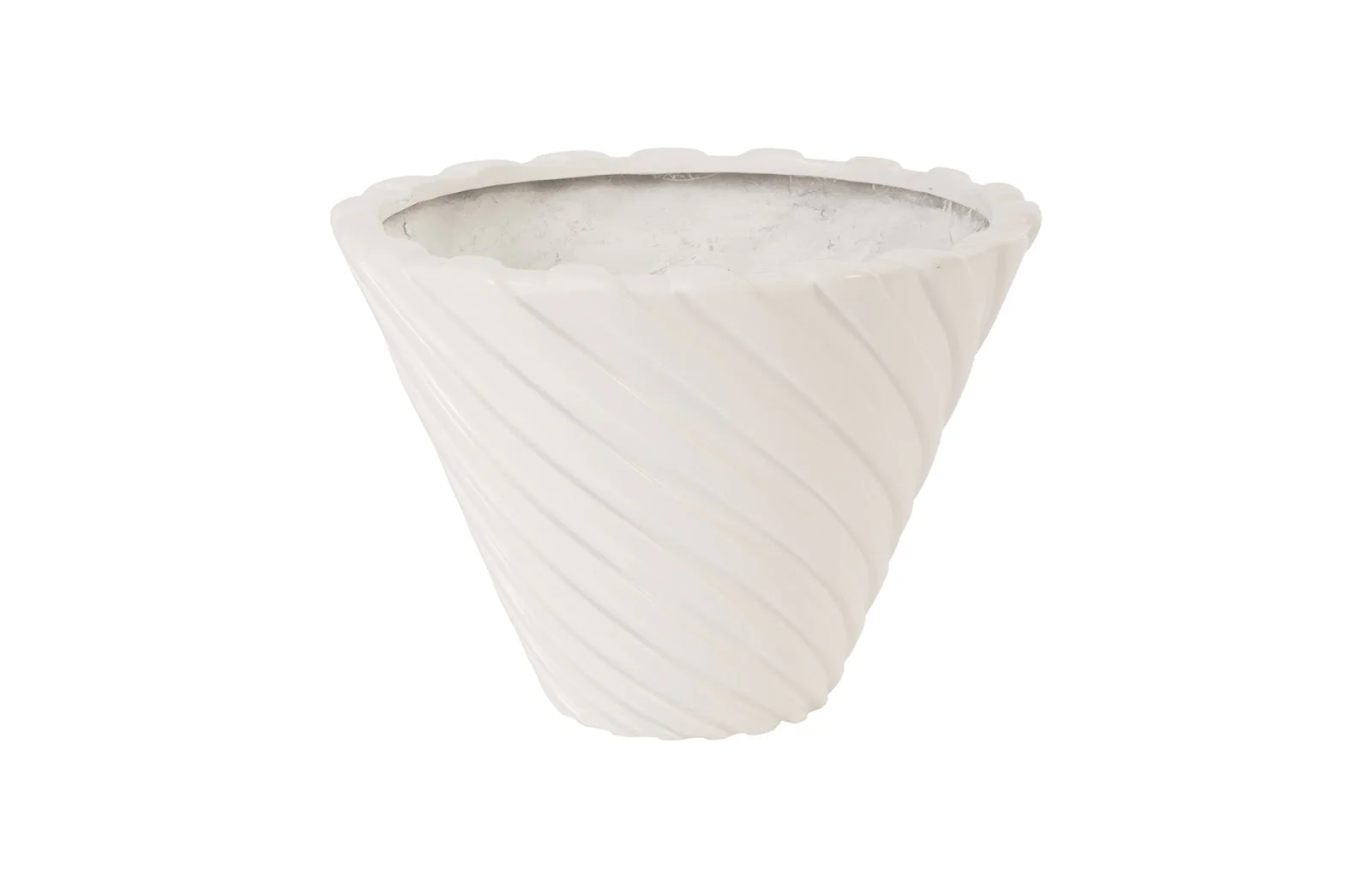 Phillips Collection Turbo Planter, Gel Coat White