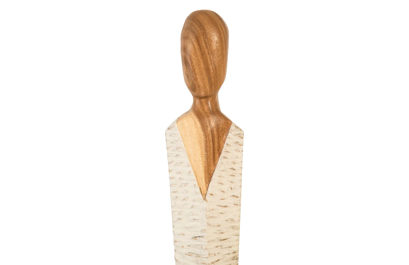 Phillips Collection Vested Female Sculpture, Small, Chamcha, Natural, White, Gold - Image 2