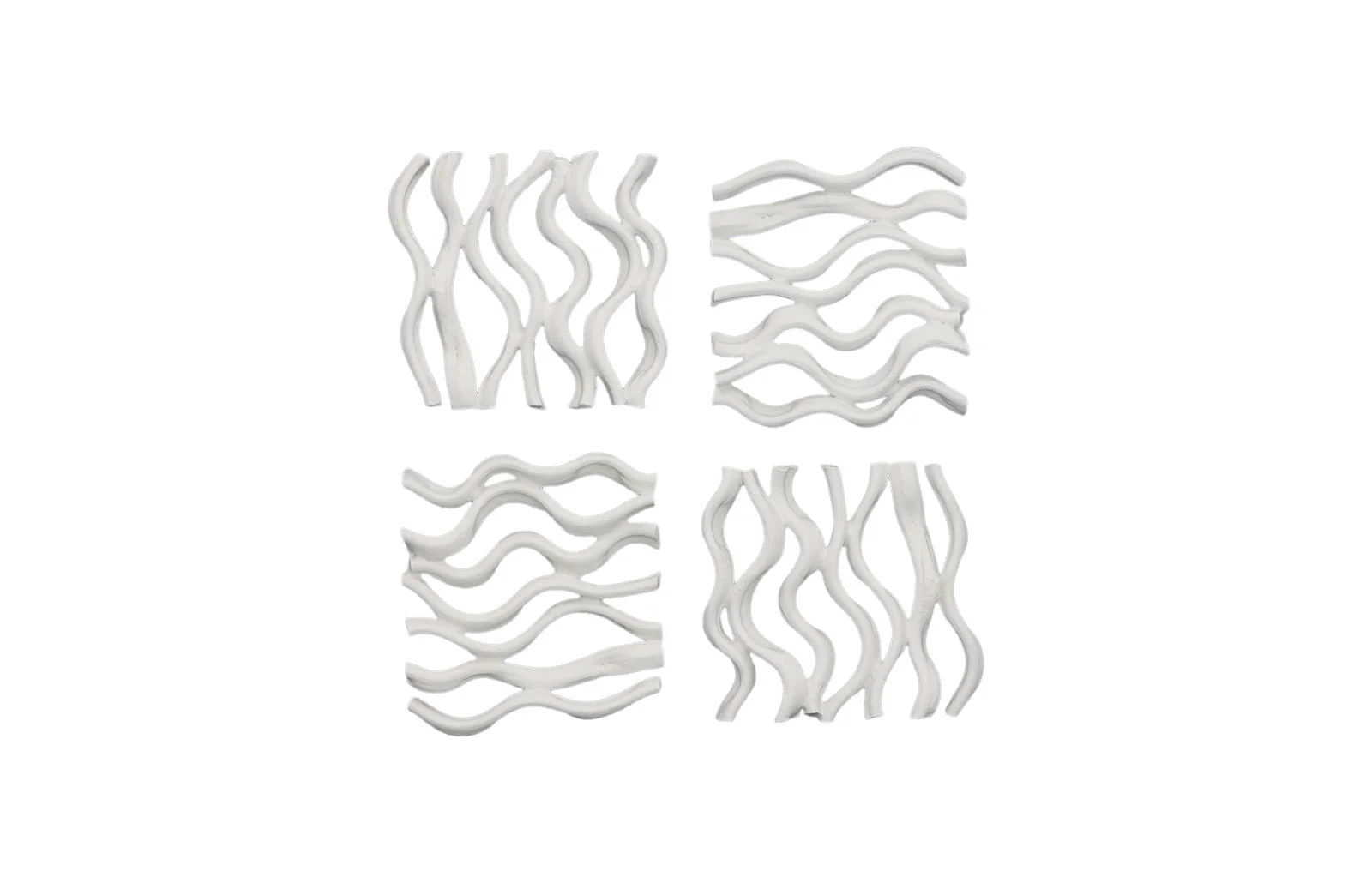 Phillips Collection Vine Wall Tile, Matte White, Set of 4