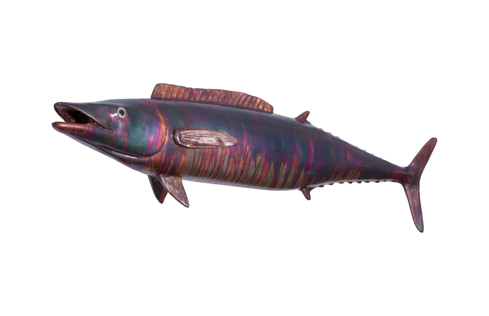 Phillips Collection Wahoo Fish Wall Sculpture, Resin, Copper Patina Finish - Image 2