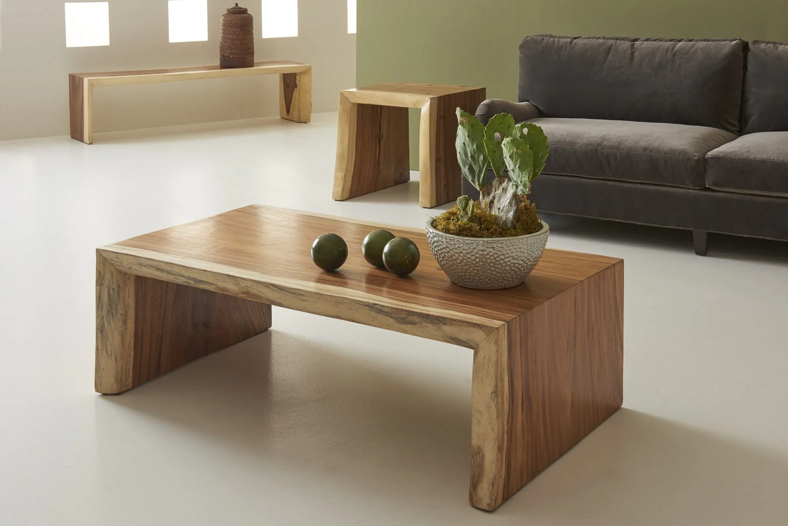Phillips Collection Waterfall Bench, Natural - Image 2