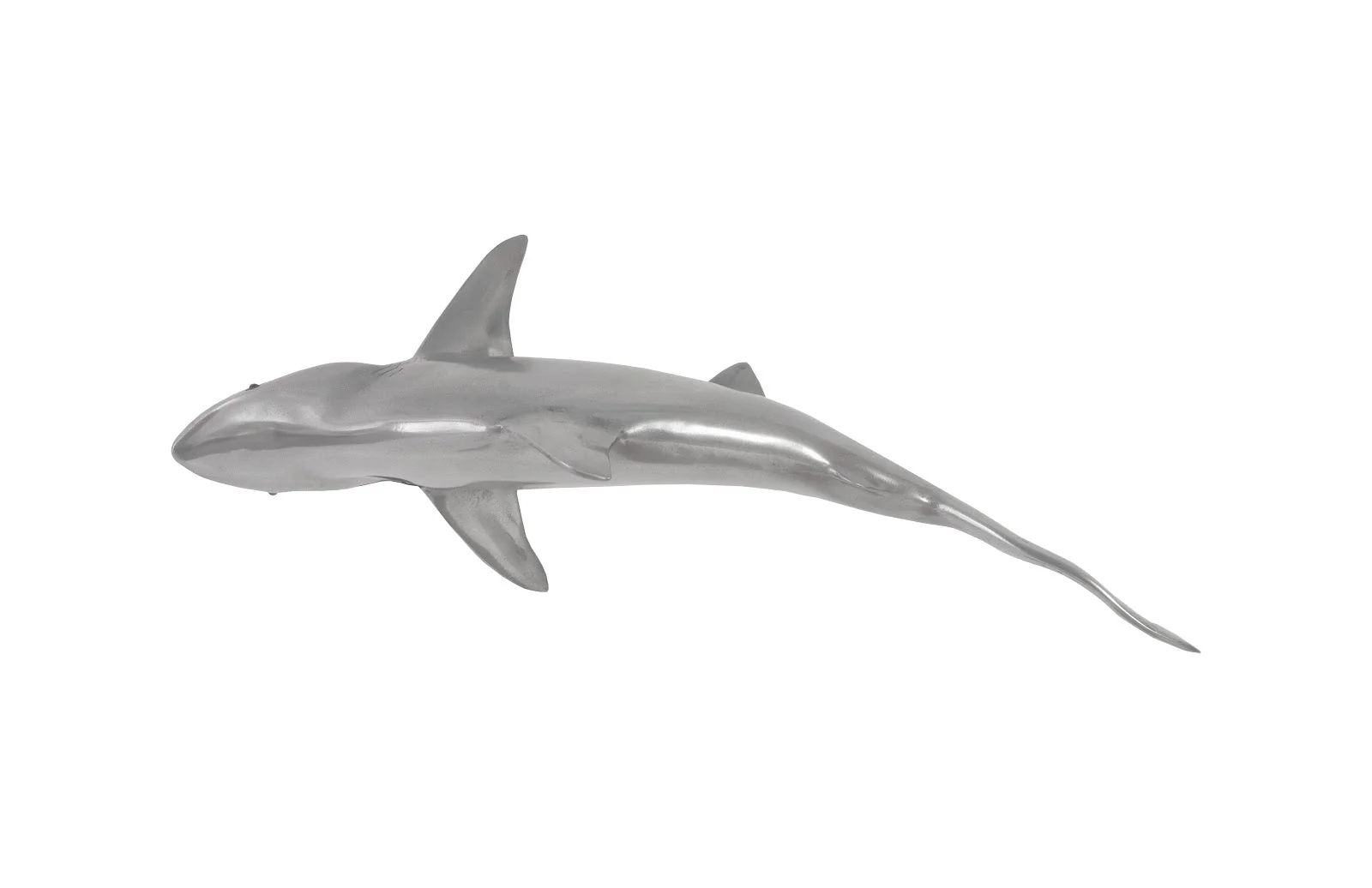 Phillips Collection Whaler Shark Fish Wall Sculpture, Resin, Polished Aluminum Finish