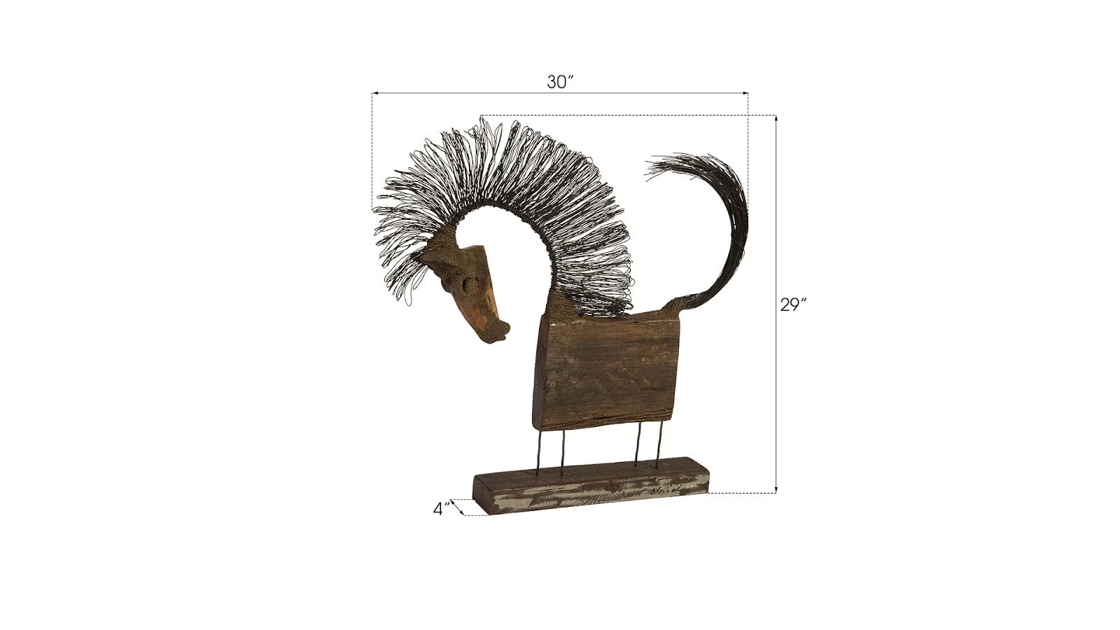 Phillips Collection Wire Horse Sculpture, Long Body - Image 4
