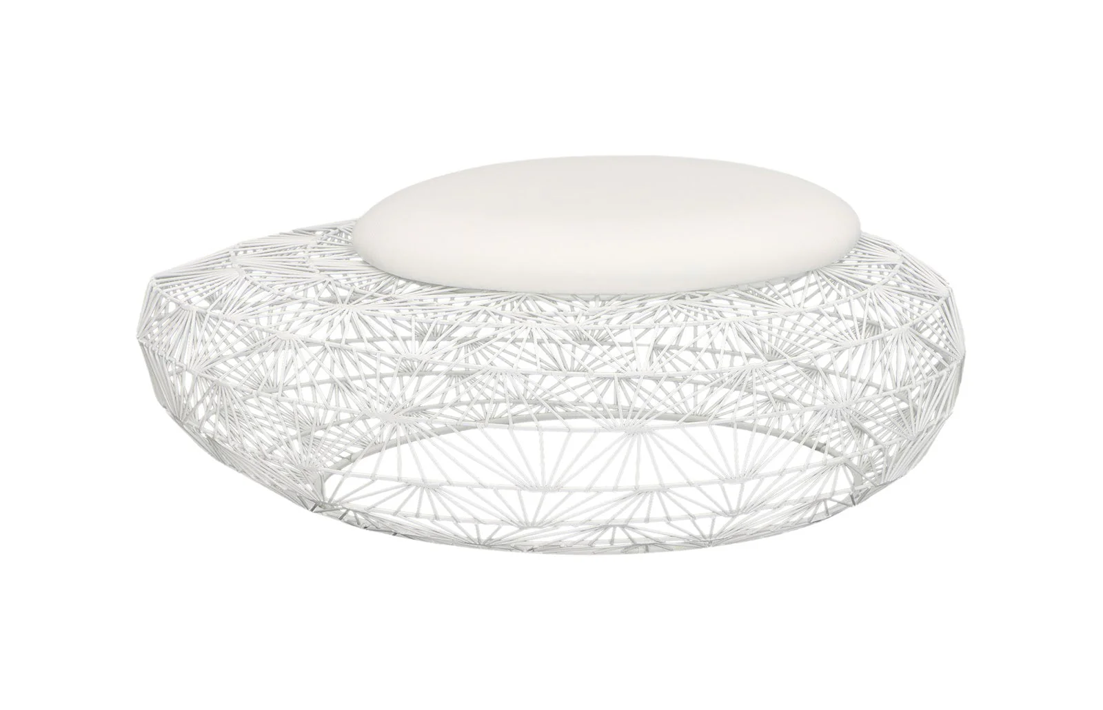 Phillips Collection Wire Mesh Stone Stool with Cushion, LG