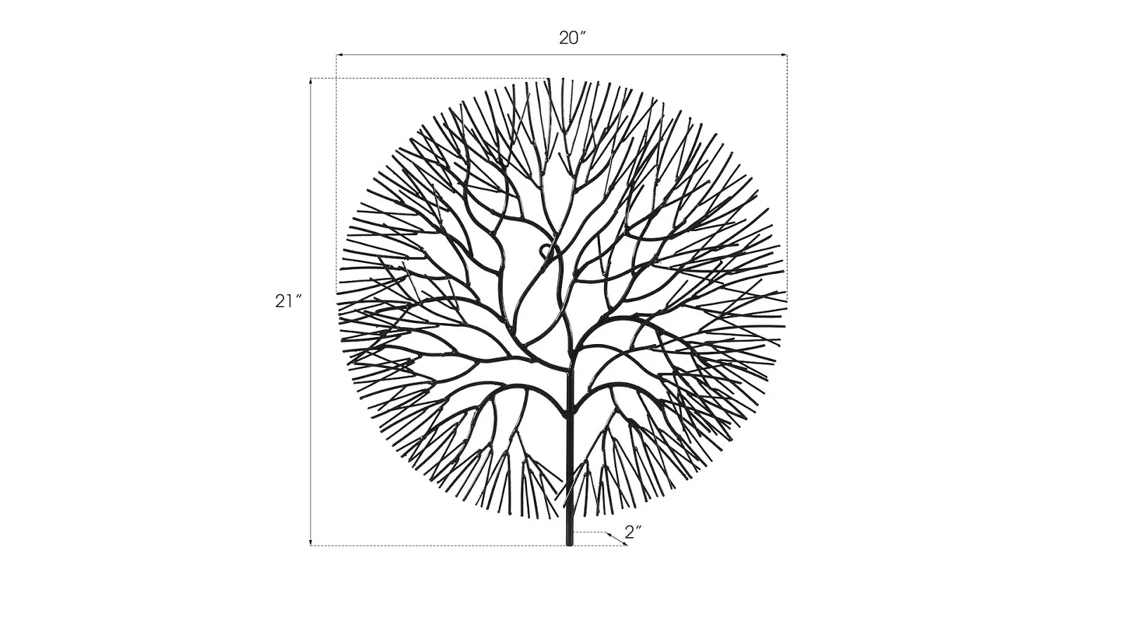 Phillips Collection Wire Tree Wall Art, Small, Circle, Metal, Black - Image 5
