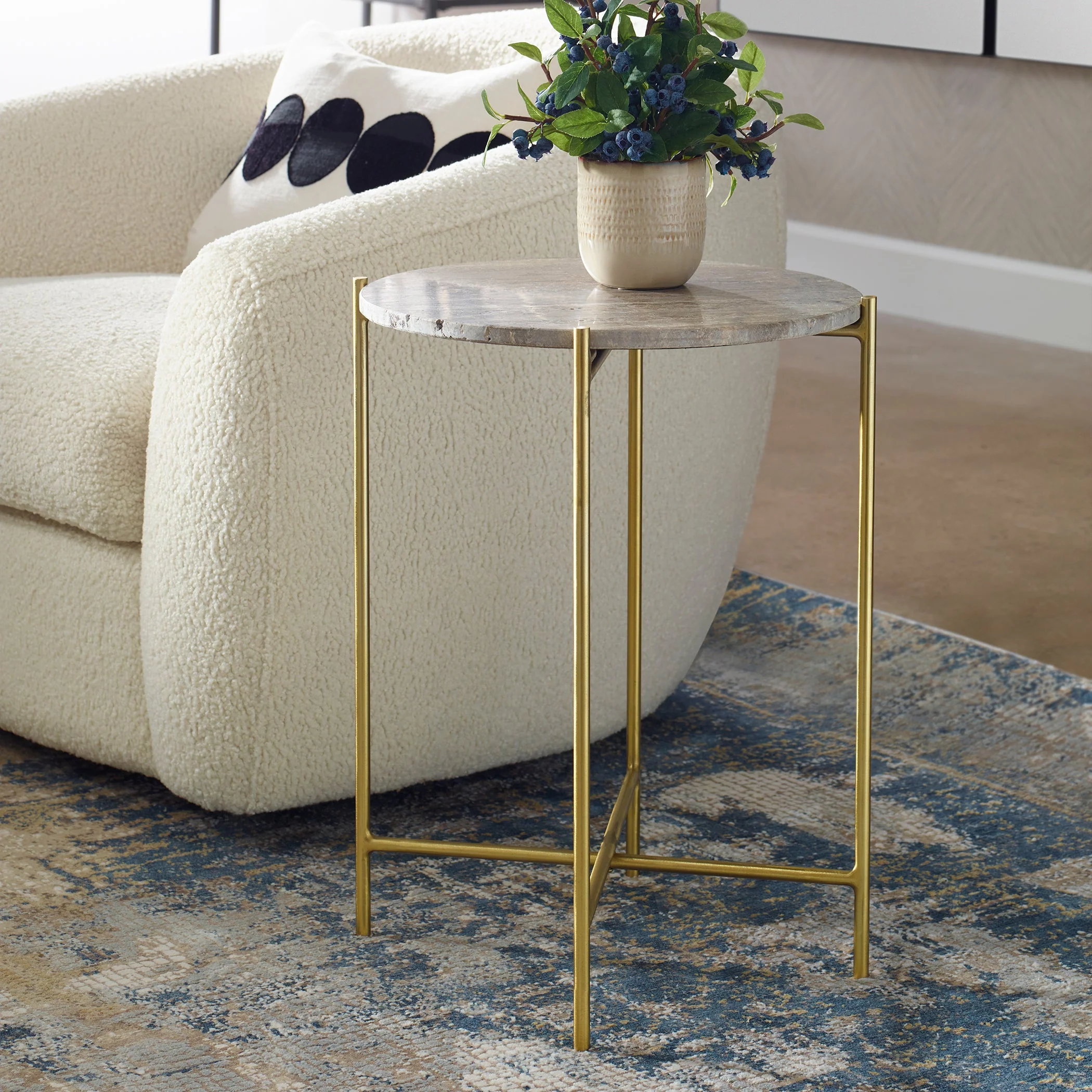Pisa Travertine Accent Table - Image 2