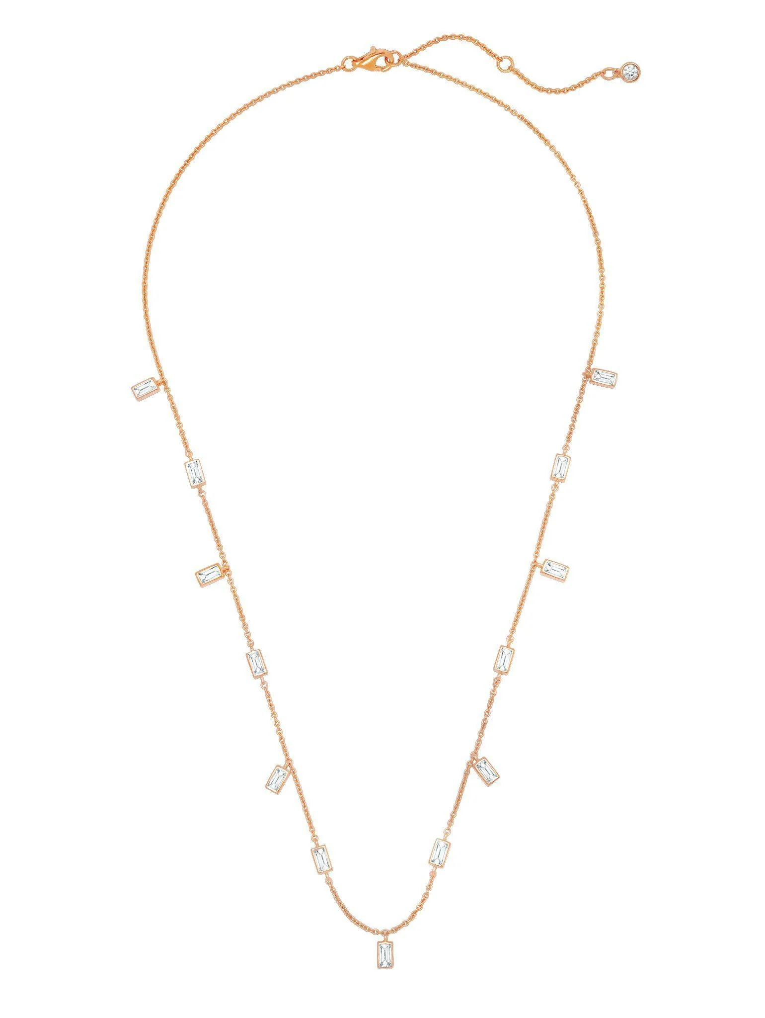 Crislu Prism Baguette 16" Necklace finished in 18KT Rose Gold - Image 2
