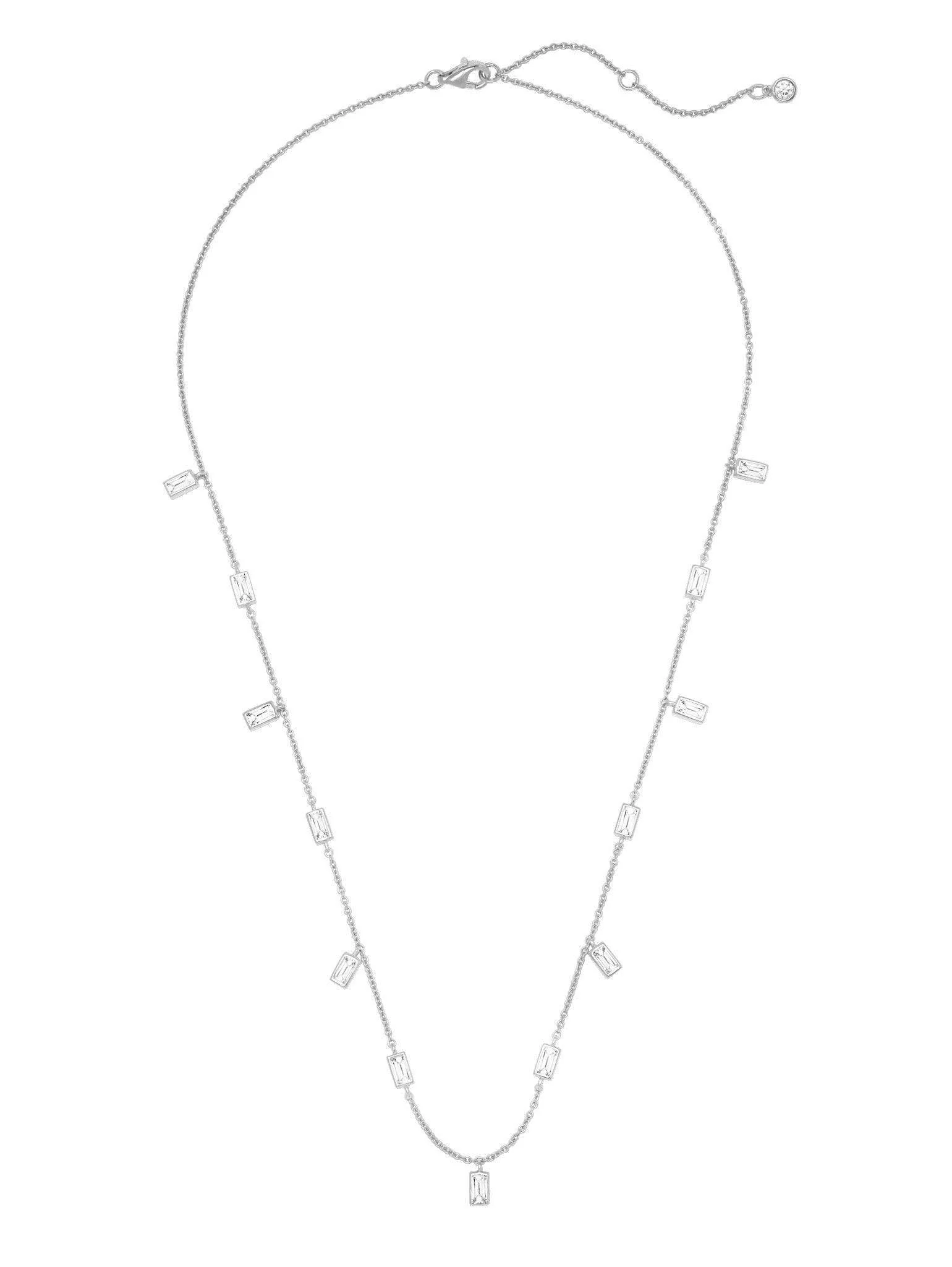 Crislu Prism Baguette 16" Necklace finished in Pure Platinum - Image 2