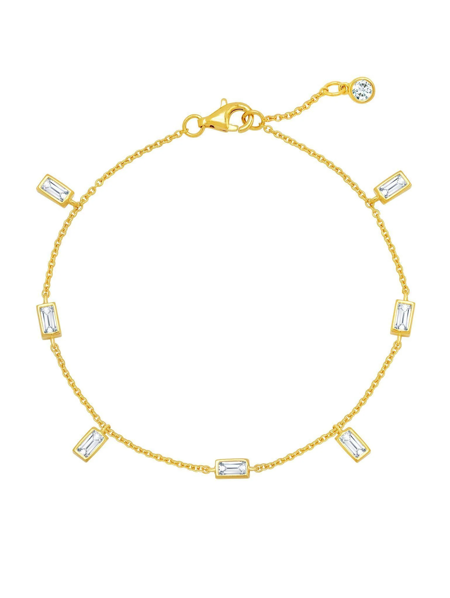 Crislu Prism Baguette Bracelet finished in 18KT Gold