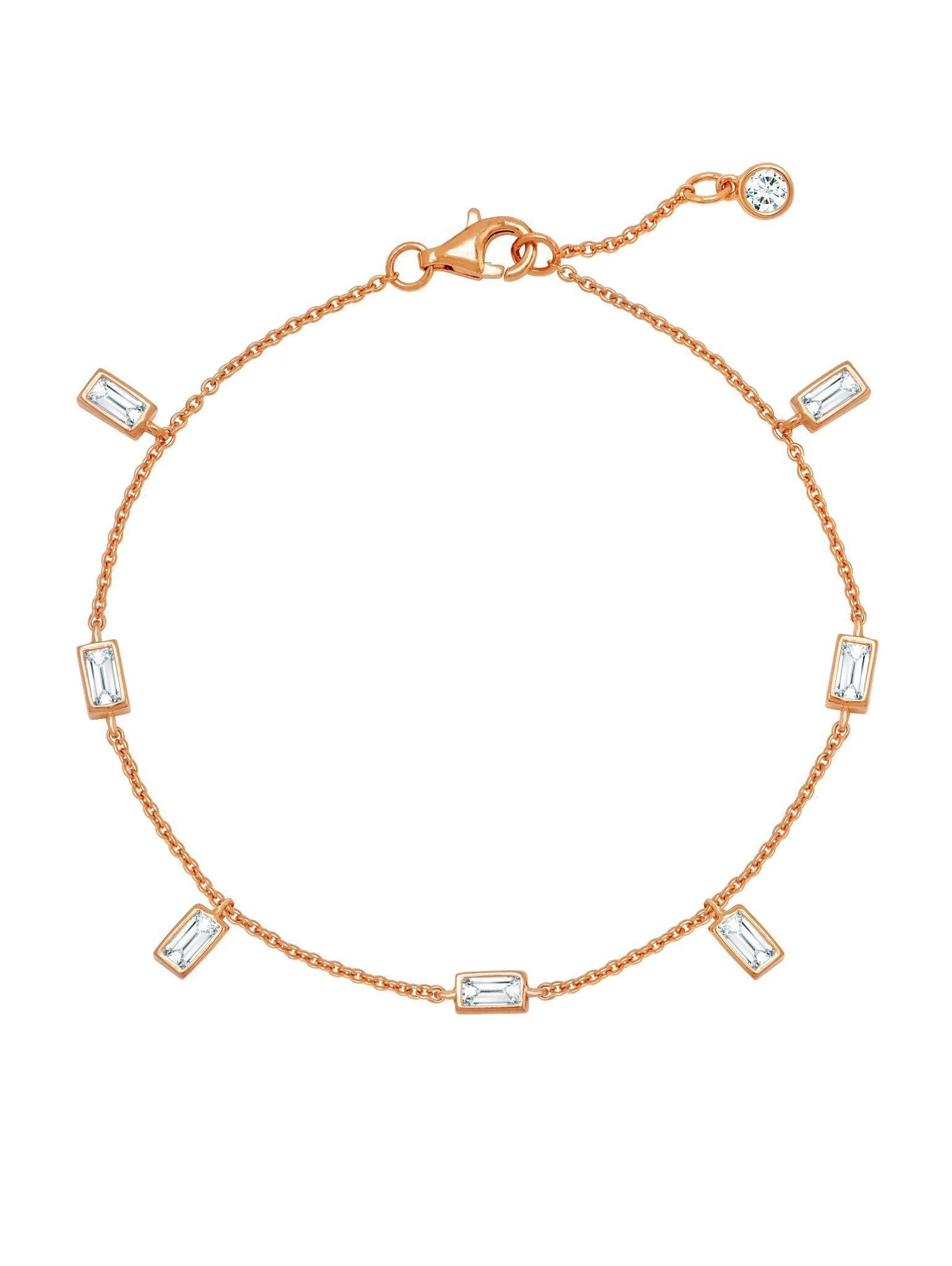 Crislu Prism Baguette Bracelet finished in 18KT Rose Gold